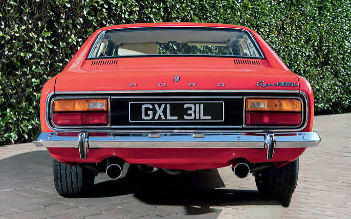 Scuderia Red painted 1973 Ford Capri Mk1 3.1-litre GXL with RS style quarter bumpers