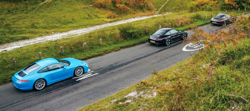 Porsche 911 Carrera S 991.1 vs. 50th Anniversary Edition 991.1 and Carrera GTS 991.1