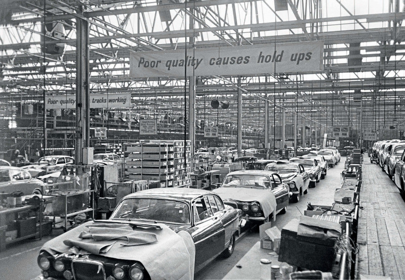 From the archives Snapshots from 100 years of Jaguar This month’s trawl through the archives takes us back to the Jaguar production line of 1962, where in an very similarity to car production in 2022, there appears to be very little activity. William Lyons was a famously hard taskmaster so you could assume that the workers were on a break or that the shot was taken late at night, but more likely is that it was taken to illustrate the strike in February of that year. Lasting two weeks and involving 4500 workers, it was reckoned at the time that the strike had cost the firm £1.5m and had also meant it had to surrender export space in 50 ships to competitors owing to the reduced production. This in turn was said to have jeopardised a potential £22.5m export order from American customers.